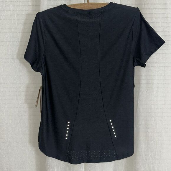 ASICS XS-XLβBlack Laser Perforated Short Sleeve Run Workout Tee - Picture 6 of 13